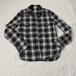 PAIGE Black and woman’s White Plaid Button-Down Shirt